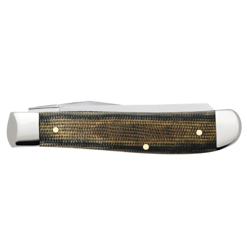 Case 23472  Black/Green Natural Canvas Micarta Smooth Mini Trapper