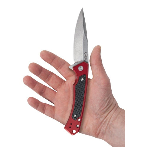 Case 25881 - Red Anodized Aluminum with Black G-10 Inlay Marilla