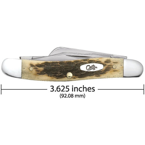 Case 39 - Amber Bone Peach Seed Jig Medium Stockman