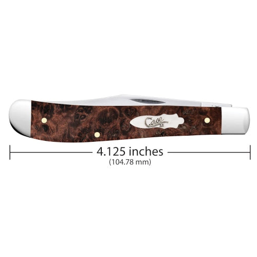 Case 64063 - Brown Maple Burl Smooth Slimline Trapper