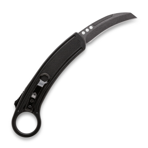 CobraTec CTBK-LH - Karambit Black with D2 Stonewash Blade - Left Hand