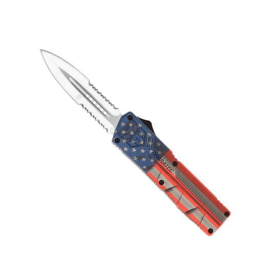 Cobra Tec Lightweight American Flag (Cerakote) - Dagger 2-Side Serrated